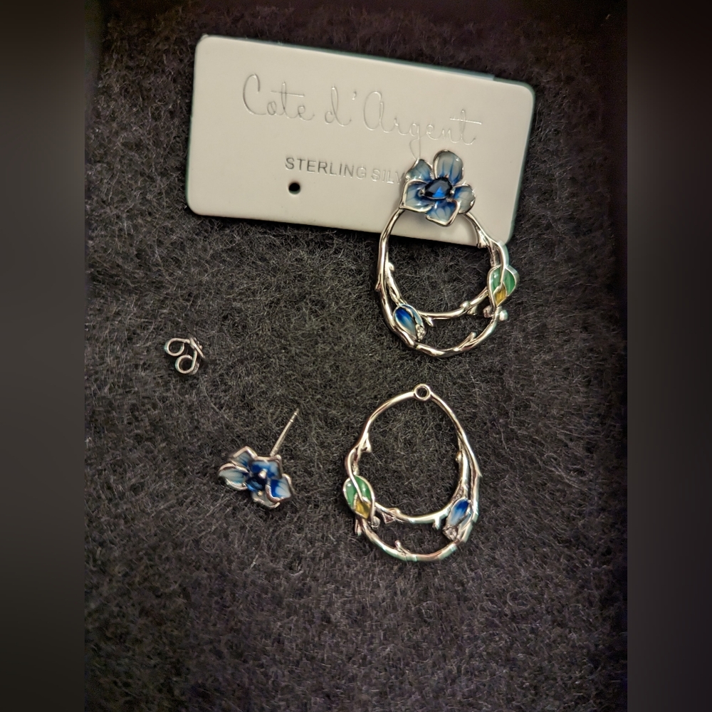 Cote d'Argent Convertible Sterling Silver Earrings - Picture 3 of 5